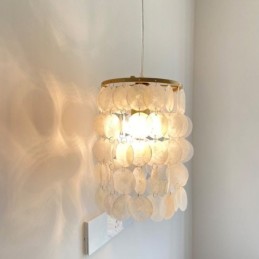Modern Capiz függőlámpa Kortárs mini függő mennyezeti világítás étkező