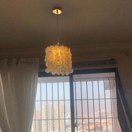 Modern Capiz függőlámpa Kortárs mini függő mennyezeti világítás étkező
