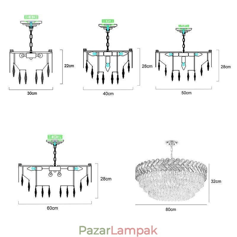 Kristály függőlámpa arany mennyezeti lámpatest