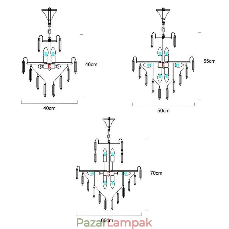 Elegáns függőlámpa, kristály kerek mennyezeti lámpatest