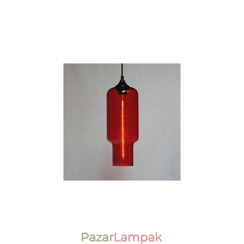 Modern üveg függőlámpa barna buborék kivitelben