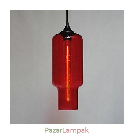 Modern üveg függőlámpa barna buborék kivitelben