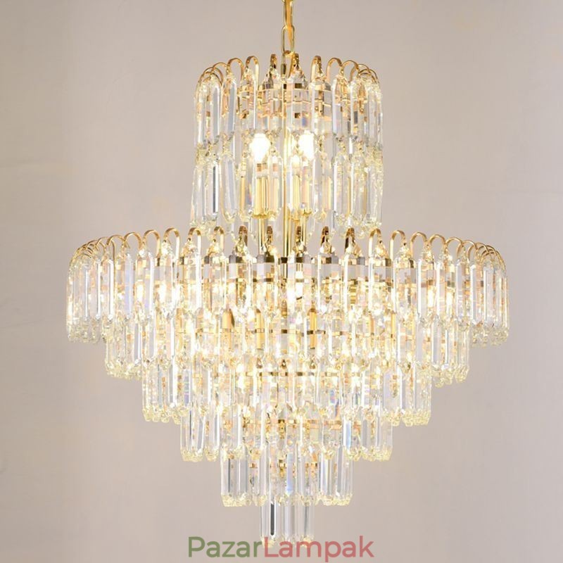 Elegáns függőlámpa, kristály kerek mennyezeti lámpatest