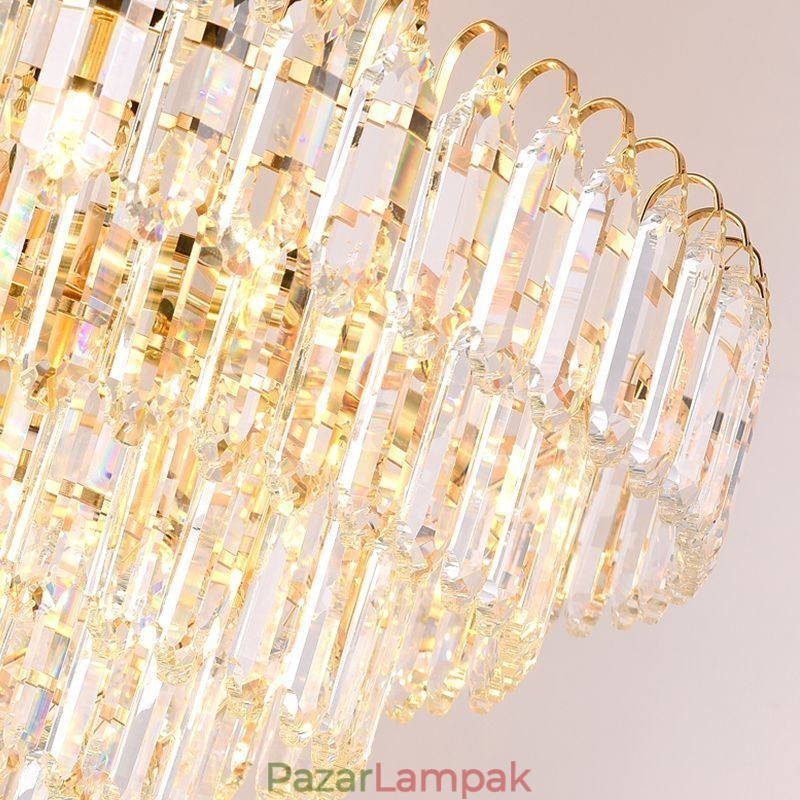 Elegáns függőlámpa, kristály kerek mennyezeti lámpatest