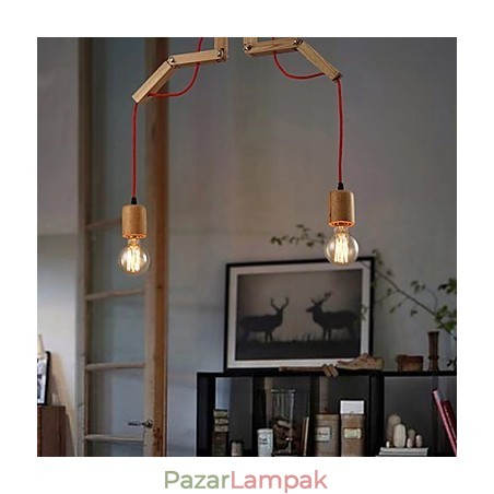 Csillár Mini stílusú Modern kortárs fa bambusz Csillár Mini stílusú Modern kortárs fa bambusz