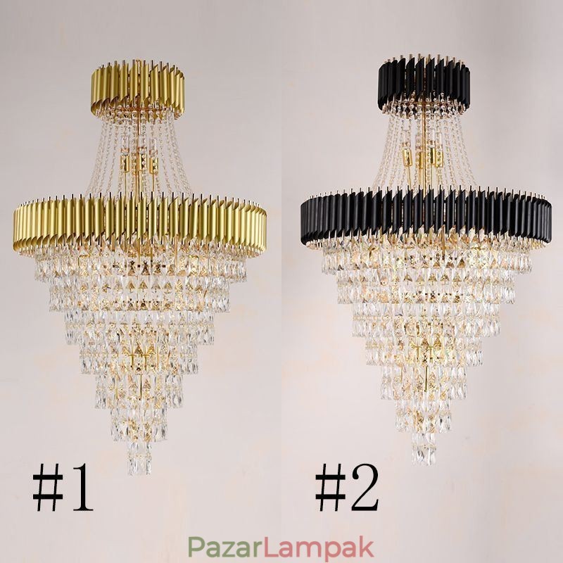 Modern kristály függőlámpa kúpos mennyezeti lámpa