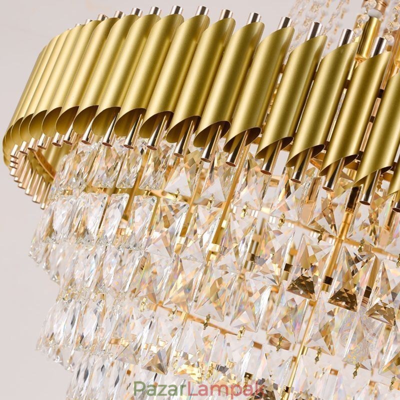 Modern kristály függőlámpa kúpos mennyezeti lámpa