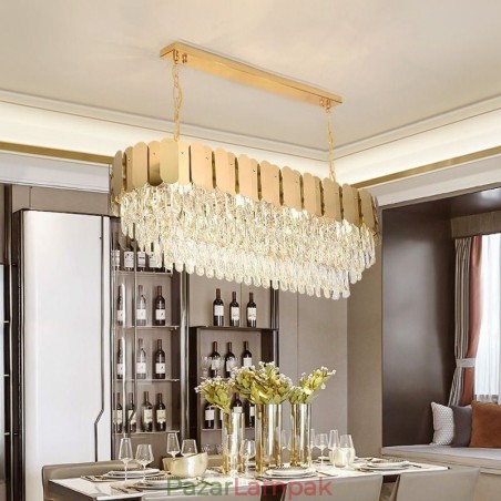 Crystal Pendant Light Luxus ovális mennyezeti lámpa Crystal Pendant Light Luxus ovális mennyezeti lámpa