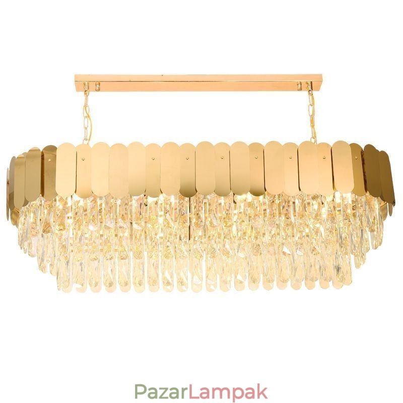 Crystal Pendant Light Luxus ovális mennyezeti lámpa