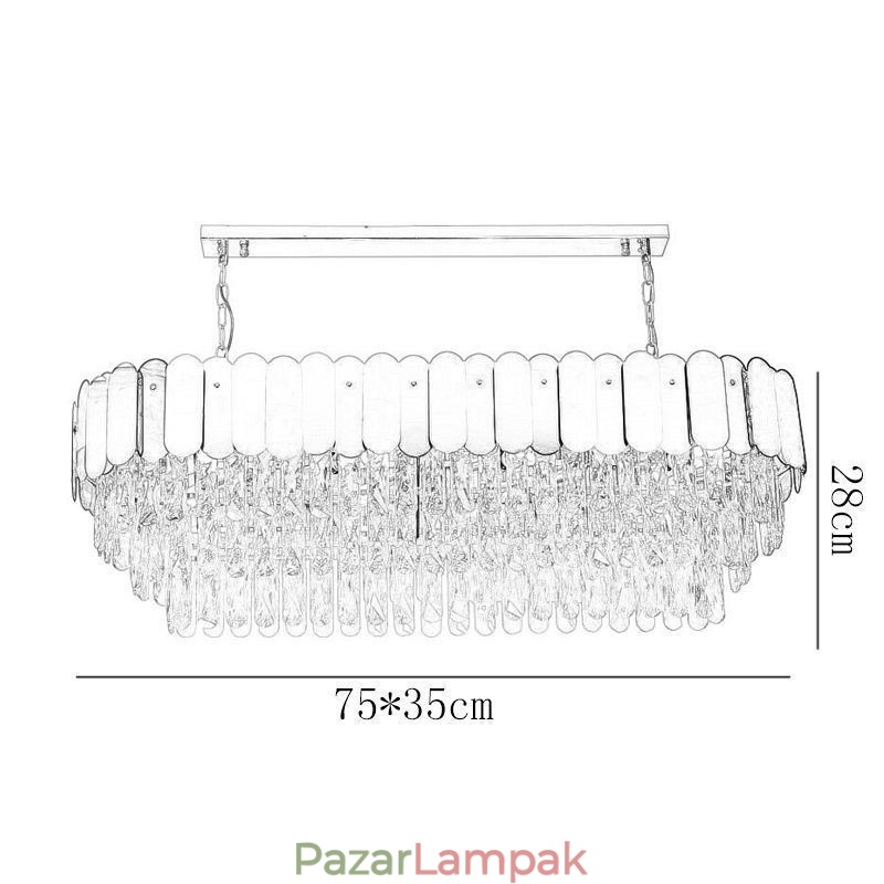 Crystal Pendant Light Luxus ovális mennyezeti lámpa