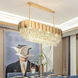 Crystal Pendant Light Luxus ovális mennyezeti lámpa