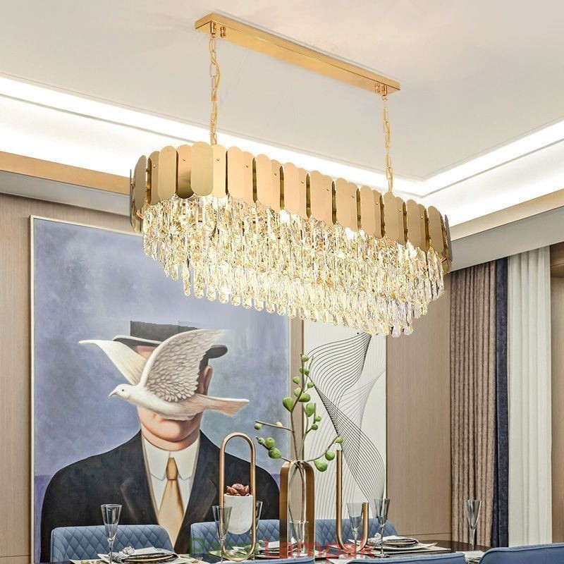 Crystal Pendant Light Luxus ovális mennyezeti lámpa