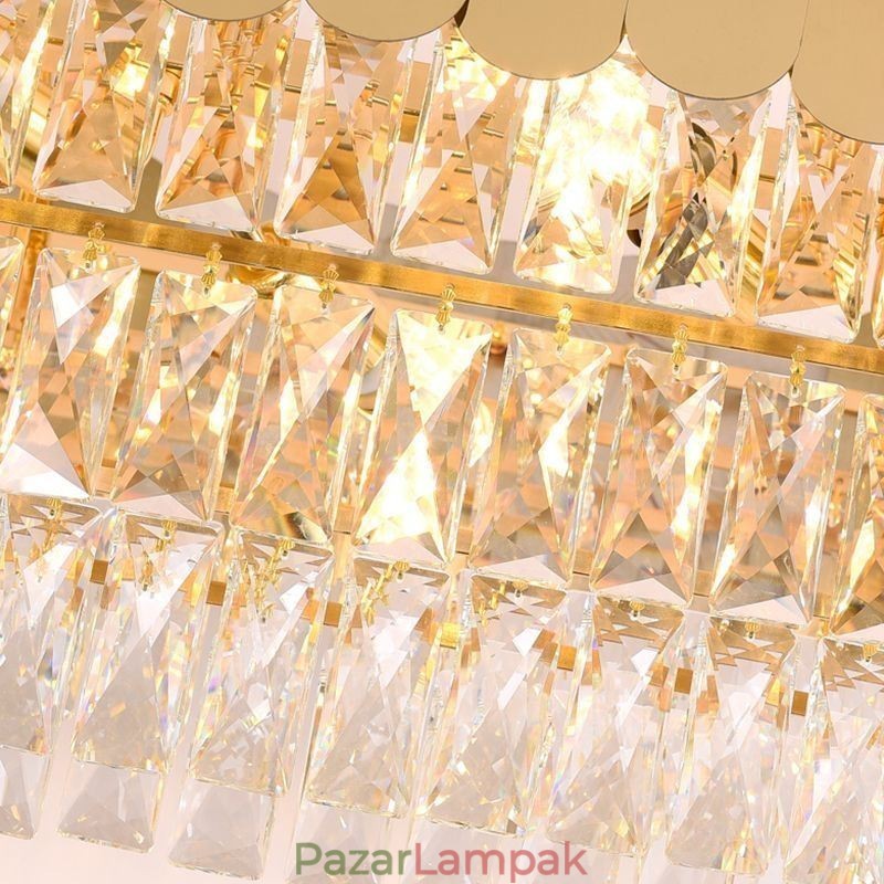Crystal Pendant Light Luxus ovális mennyezeti lámpa