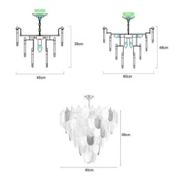 Crystal Elegant Leaf függőlámpa Mennyezeti függőlámpa