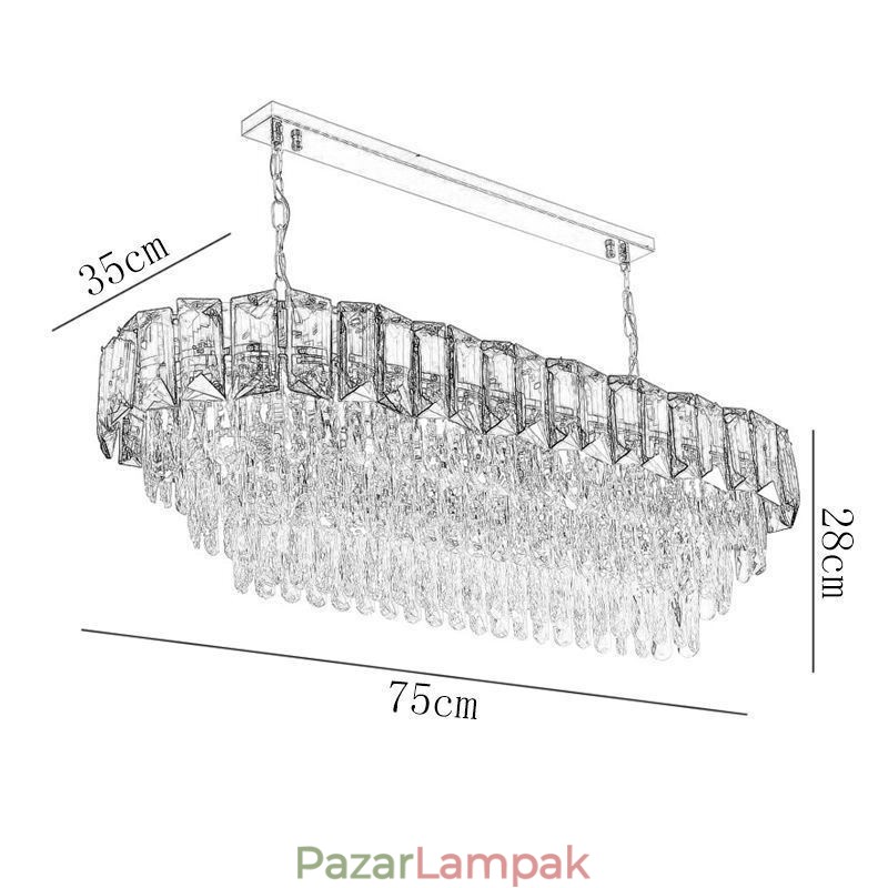 K9 kristály függőlámpa luxus ovális függőlámpa
