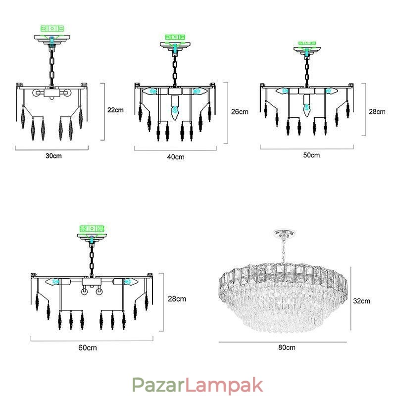 Kristály függőlámpa Kortárs mennyezeti lámpatestek