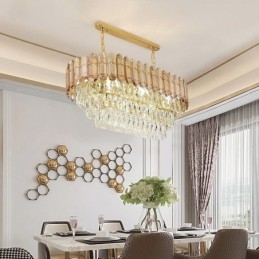 Modern kristály függőlámpa Luxus ovális mennyezeti lámpa