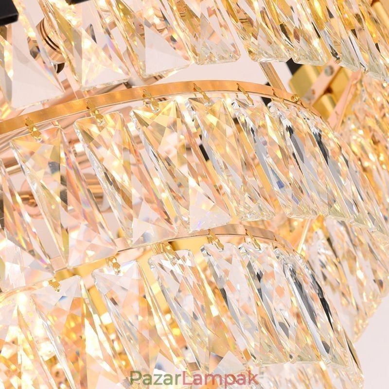 Luxus kristály függőlámpa kerek mennyezeti világítás