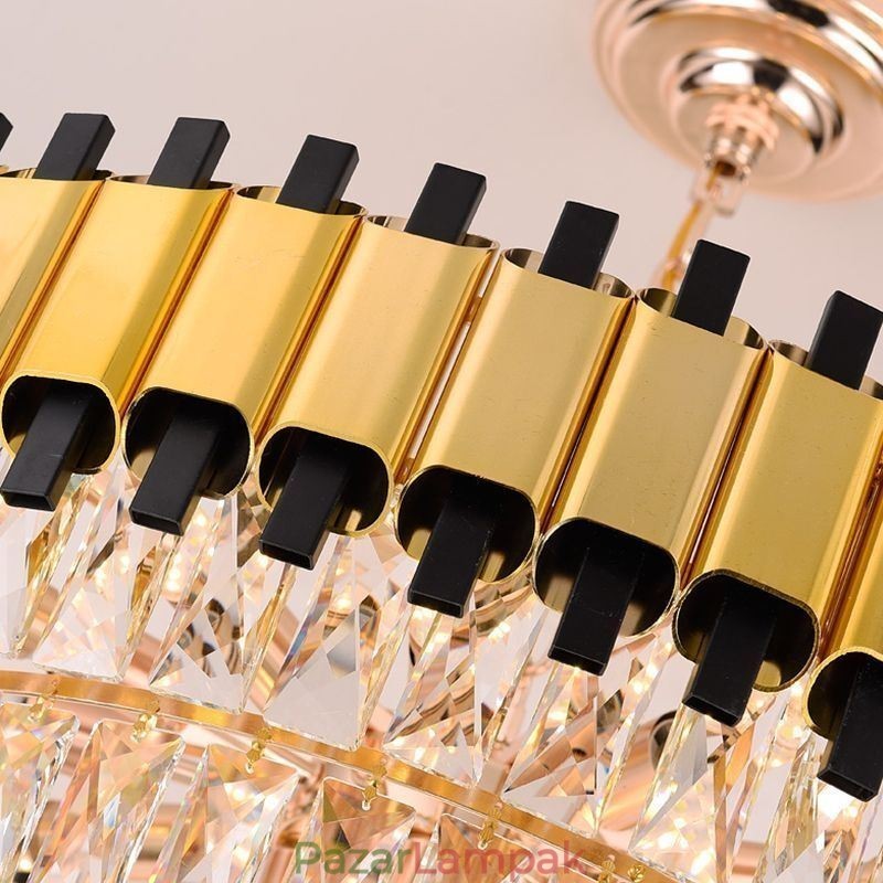 Luxus kristály függőlámpa kerek mennyezeti világítás