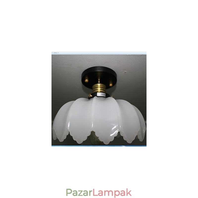 Jáde üveg utánzat Retro 1 fejű Lotus mennyezeti lámpa