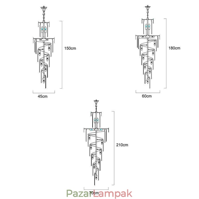 Luxus függőlámpa Nagy függőlámpa 12 16 18 Fények