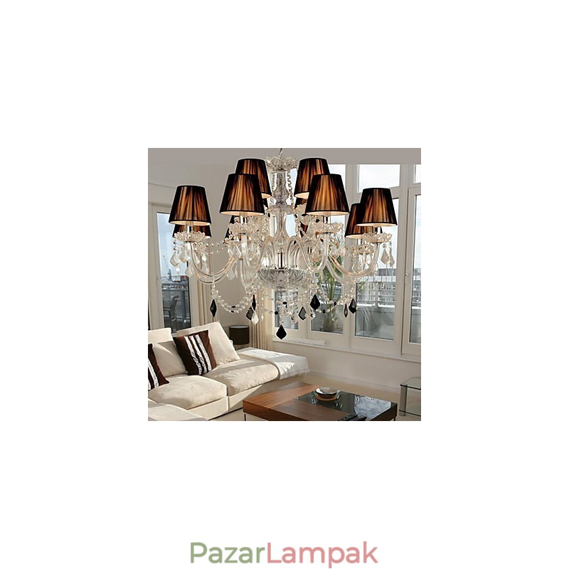 Elegáns kristálycsillár 12 lámpával