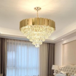 Modern, elegáns, kristályfüggő, kúpos mennyezeti lámpa