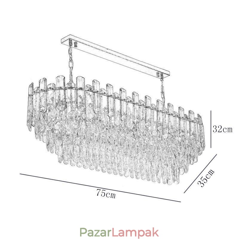 Modern kristály függőlámpa ovális mennyezeti lámpatest