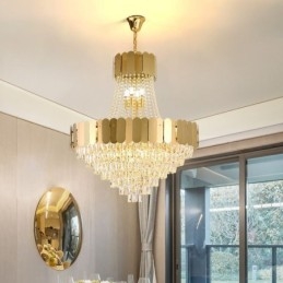 Modern Crystal Gold K9 függő mennyezeti lámpa