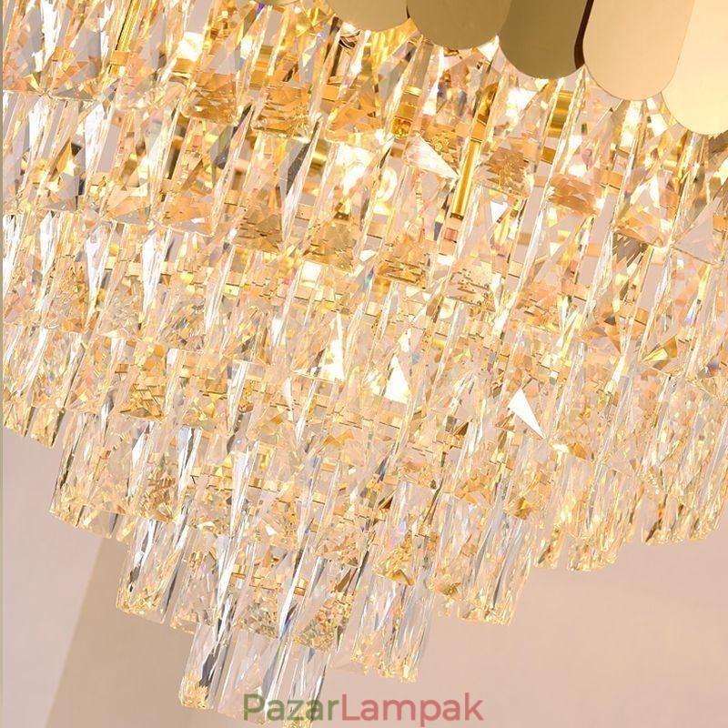 Modern Crystal Gold K9 függő mennyezeti lámpa
