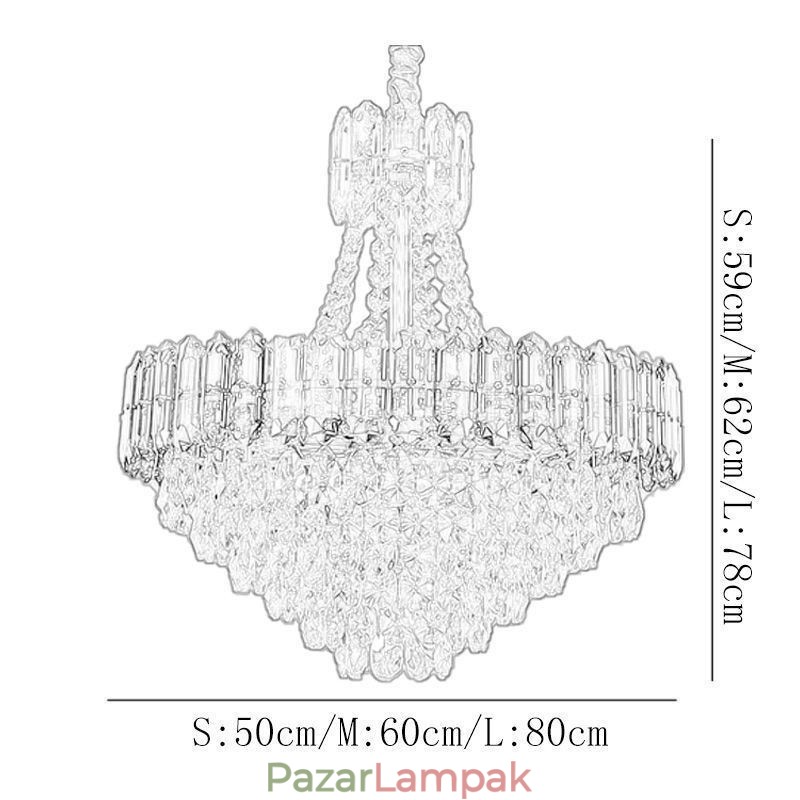 Kristály függőlámpa kúpos függő lámpatest lámpa
