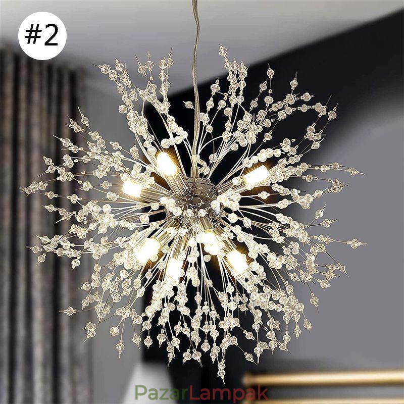 Tűzijáték csillár 8 Lights Pitypang függőlámpa