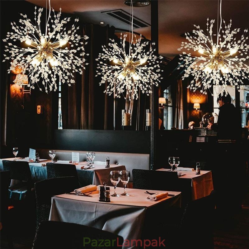 Tűzijáték csillár 8 Lights Pitypang függőlámpa