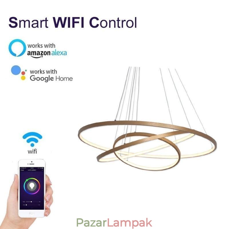 Függeszték Modern csillár világítás 3 gyűrűs mennyezeti lámpa