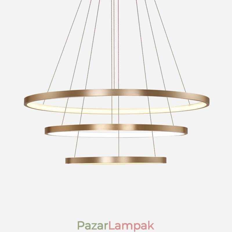 Függeszték Modern csillár világítás 3 gyűrűs mennyezeti lámpa