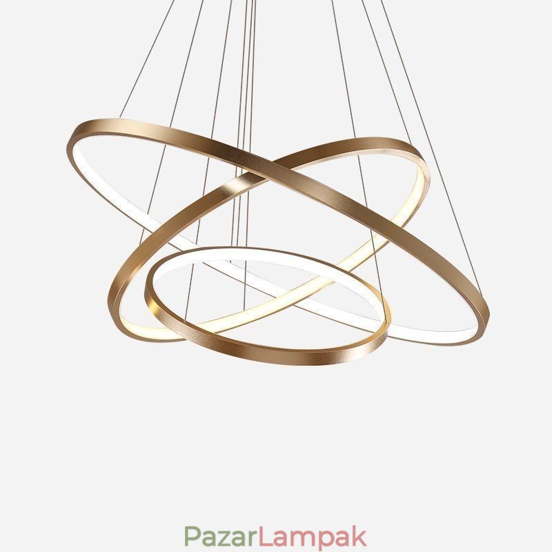 Függeszték Modern csillár világítás 3 gyűrűs mennyezeti lámpa