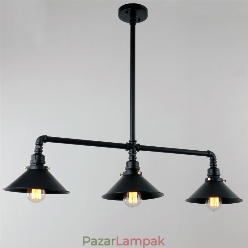 3 Világos Retro Ipari Vintage Water Pipe függeszték Világos csillár Country rusztikus stílusban