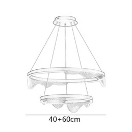 Golden Wave Ripple függőlámpa mennyezeti lámpa 2 Light
