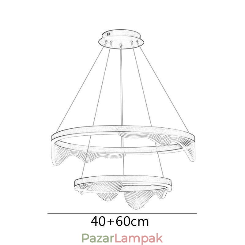Golden Wave Ripple függőlámpa mennyezeti lámpa 2 Light