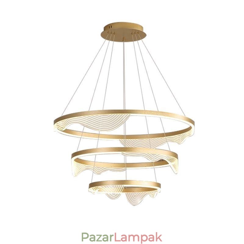 Függőlámpa Golden Wave Ripple függőlámpa 3 Light