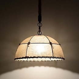 Félkerek alakú 1 Fények Függesztett lámpák Vintage stílusú ipari stílusú sárga ruha és fém csepplámpa