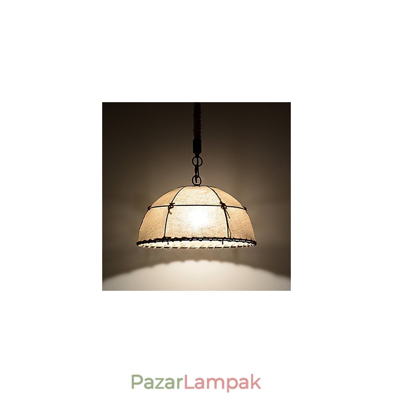 Félkerek alakú 1 Fények Függesztett lámpák Vintage stílusú ipari stílusú sárga ruha és fém csepplámpa