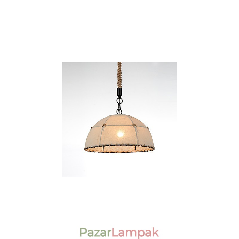 Félkerek alakú 1 Fények Függesztett lámpák Vintage stílusú ipari stílusú sárga ruha és fém csepplámpa