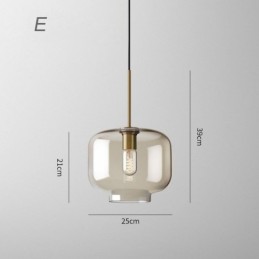 Üvegfüggőlámpa Minimalista konyak színű dekoratív üveg lámpatest