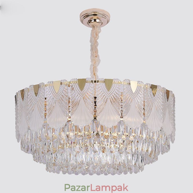 Crystal függőlámpa csipkés kerek mennyezeti lámpatest