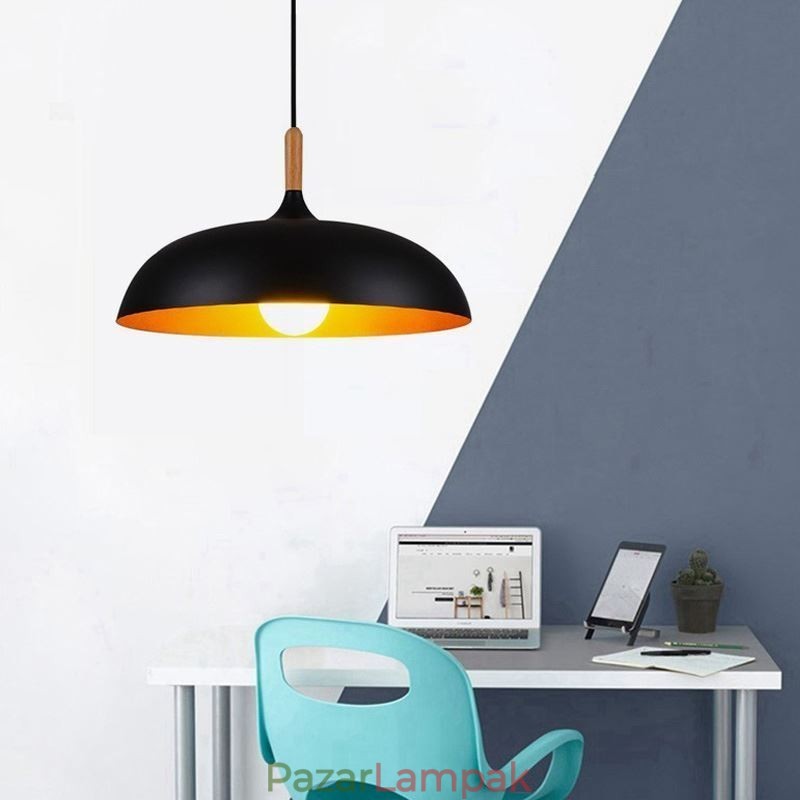 Modern függőlámpa, minimalista dekoratív lámpatest, fekete-fehér