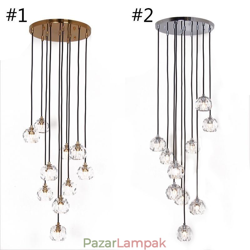 Mordern Crystal futball labda alakú mennyezeti lámpa függő lámpák