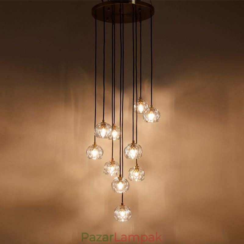 Mordern Crystal futball labda alakú mennyezeti lámpa függő lámpák