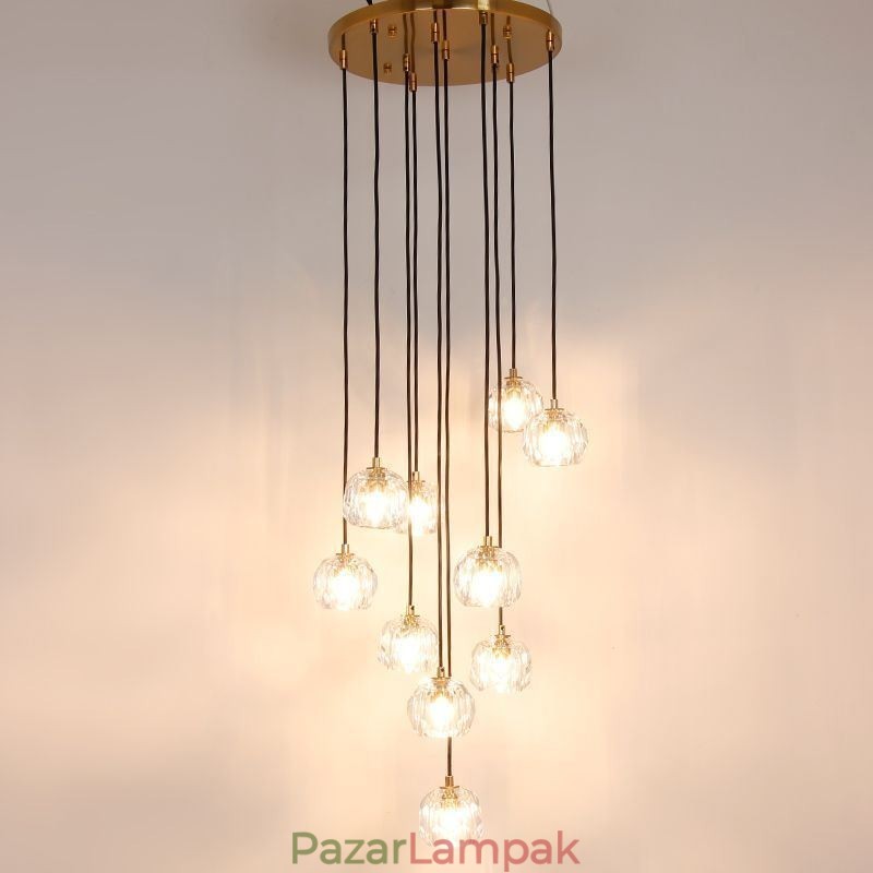 Mordern Crystal futball labda alakú mennyezeti lámpa függő lámpák