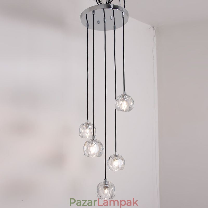 Mordern Crystal futball labda alakú mennyezeti lámpa függő lámpák